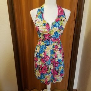 I.C.U. FLORAL HALTER DRESS